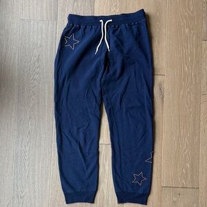 Monrow Navy Blue Star Joggers